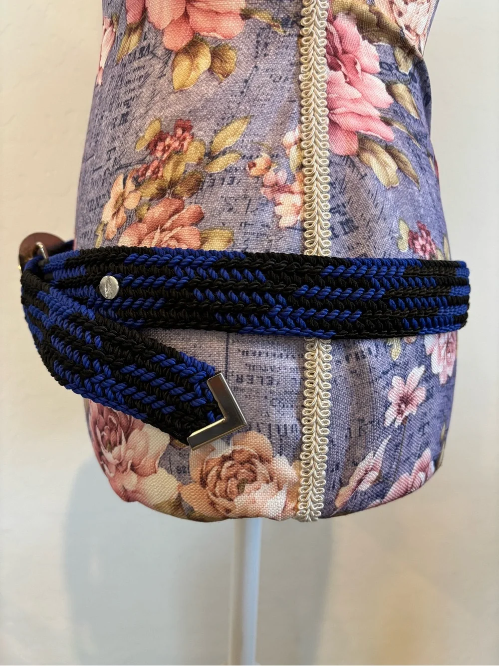 Woven Rope Waist Belt with tiger eye belt buckle